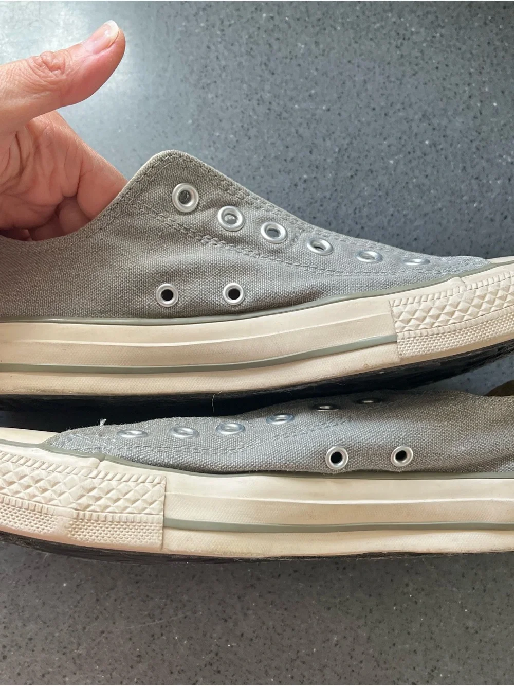 Converse all star Slip-On Canvas Sneakers in gray, shoeleys-less style - Picture 4 of 8